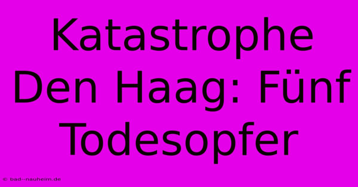 Katastrophe Den Haag: Fünf Todesopfer