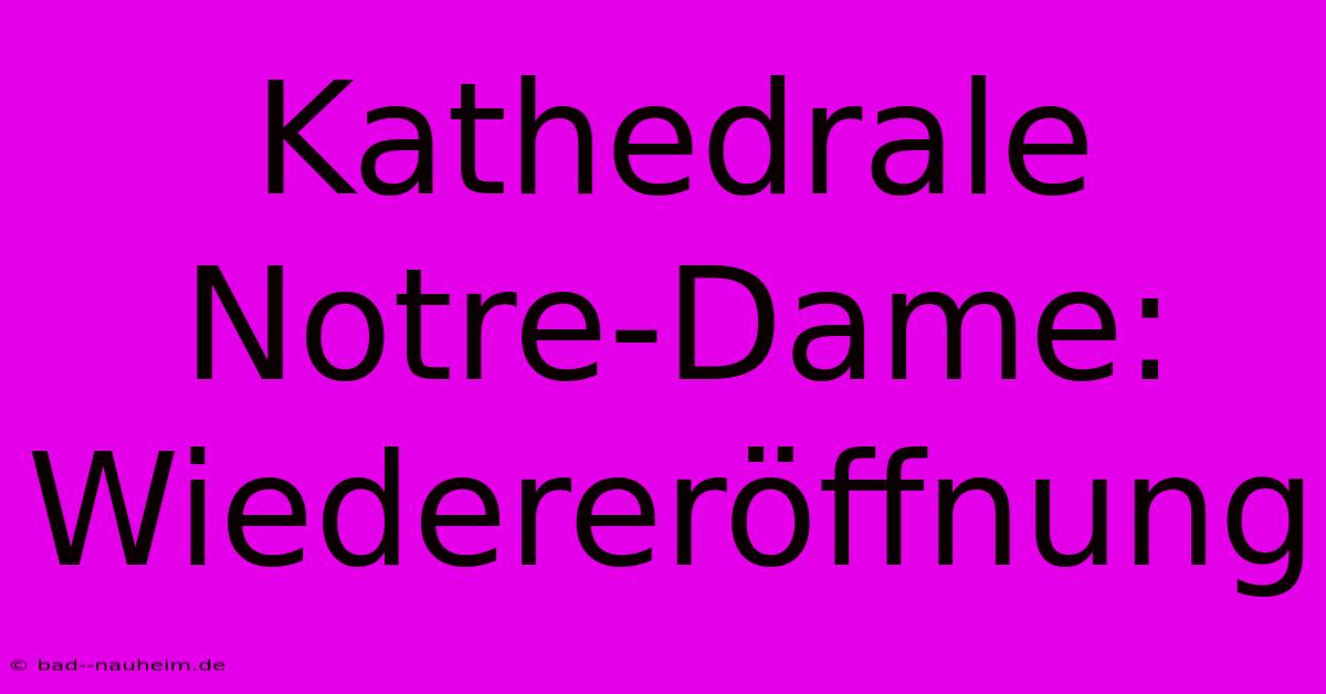 Kathedrale Notre-Dame: Wiedereröffnung