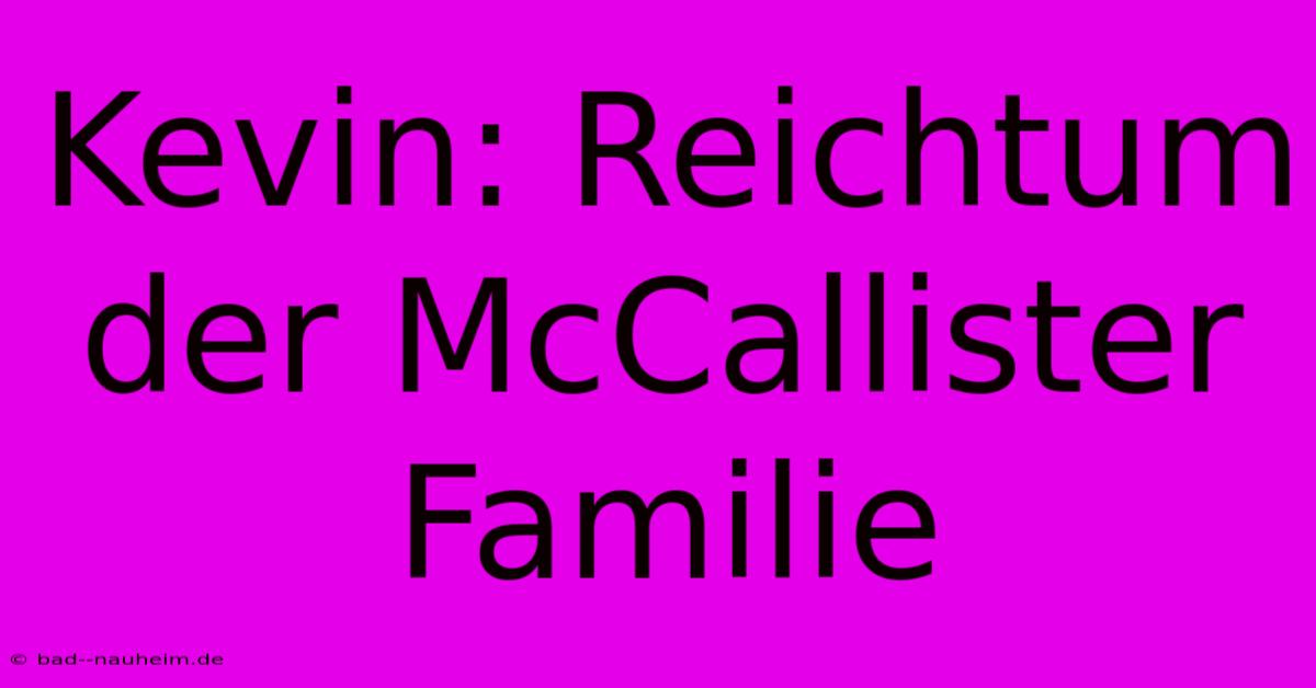 Kevin: Reichtum Der McCallister Familie