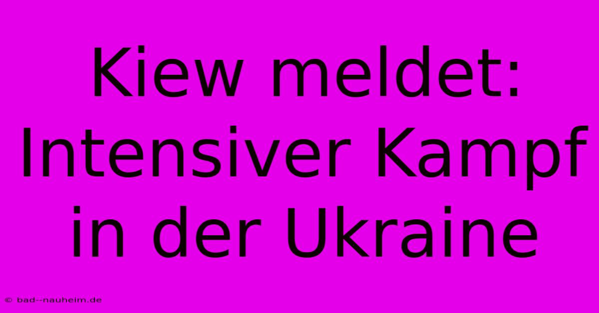 Kiew Meldet: Intensiver Kampf In Der Ukraine