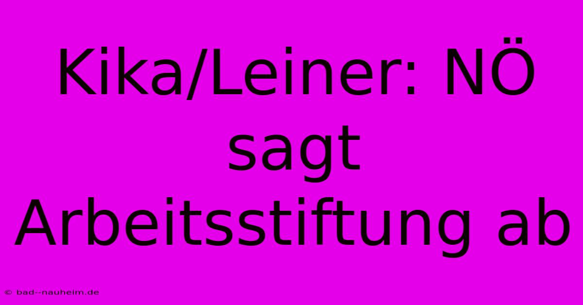 Kika/Leiner: NÖ Sagt Arbeitsstiftung Ab