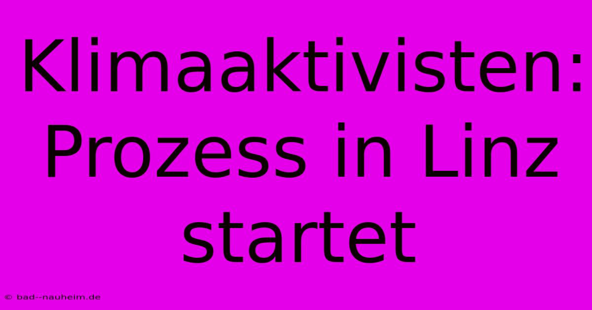 Klimaaktivisten: Prozess In Linz Startet