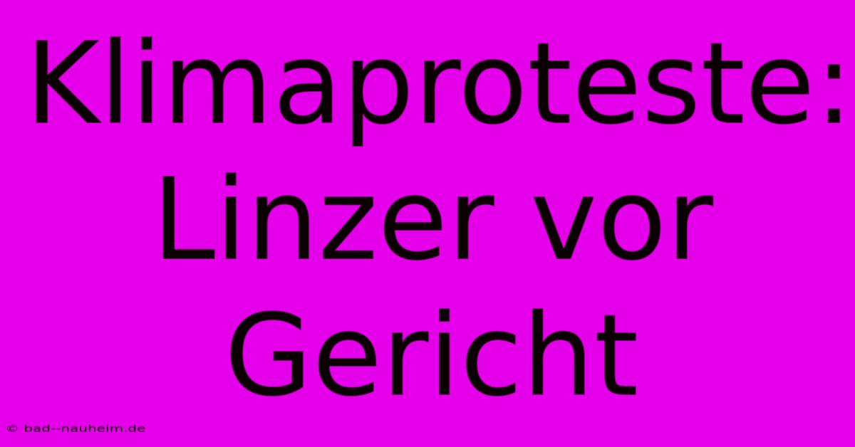 Klimaproteste: Linzer Vor Gericht