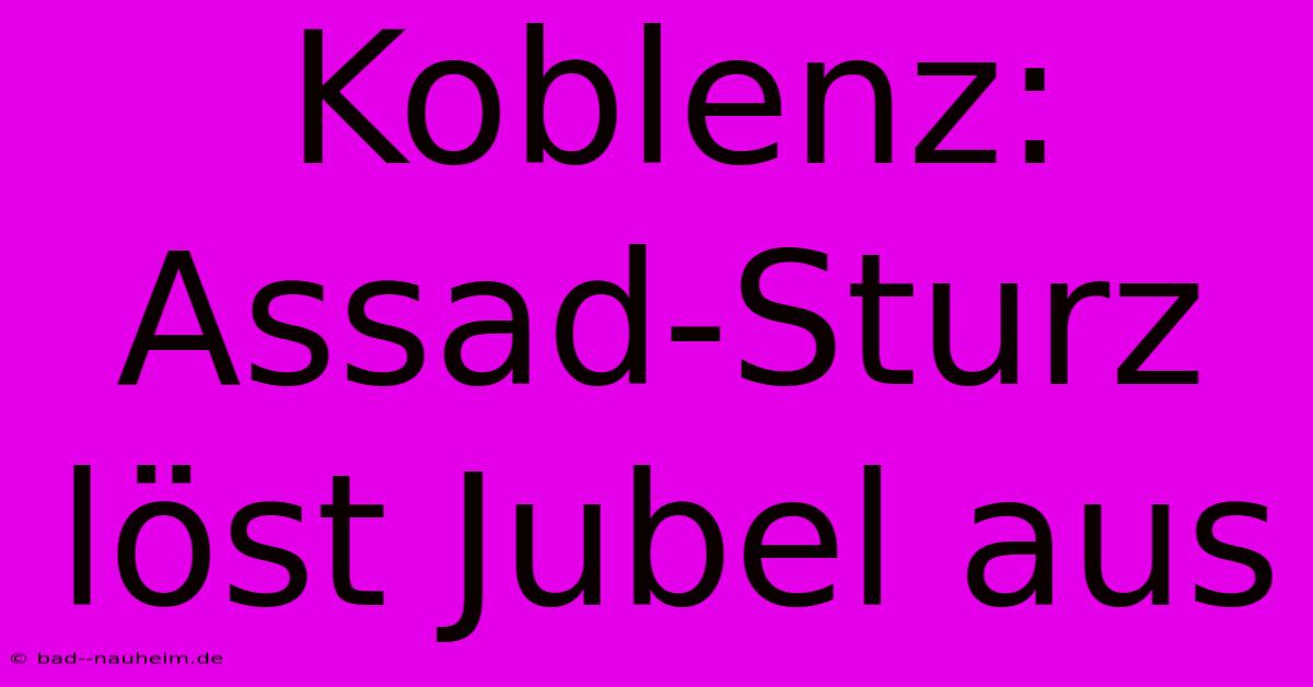 Koblenz: Assad-Sturz Löst Jubel Aus