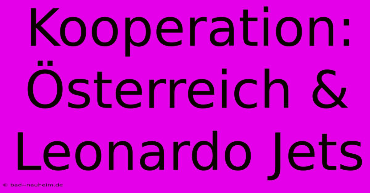 Kooperation: Österreich & Leonardo Jets