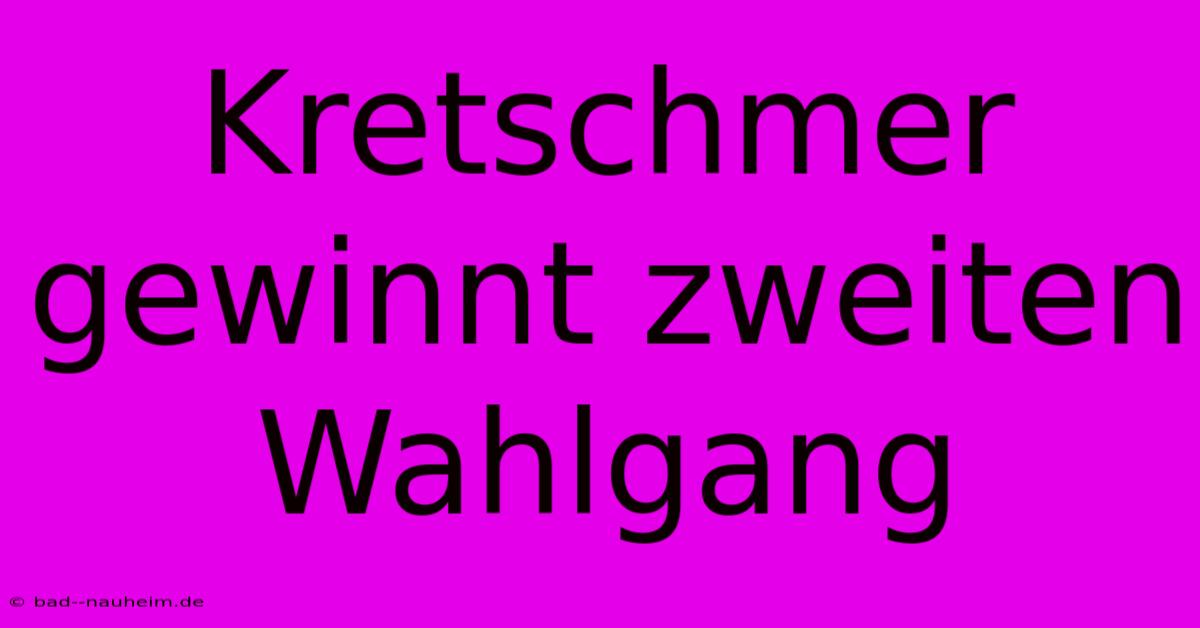 Kretschmer Gewinnt Zweiten Wahlgang