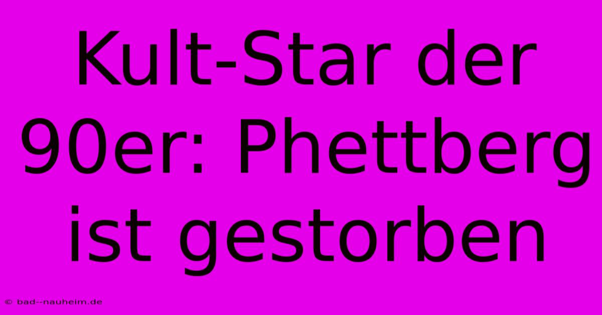 Kult-Star Der 90er: Phettberg Ist Gestorben