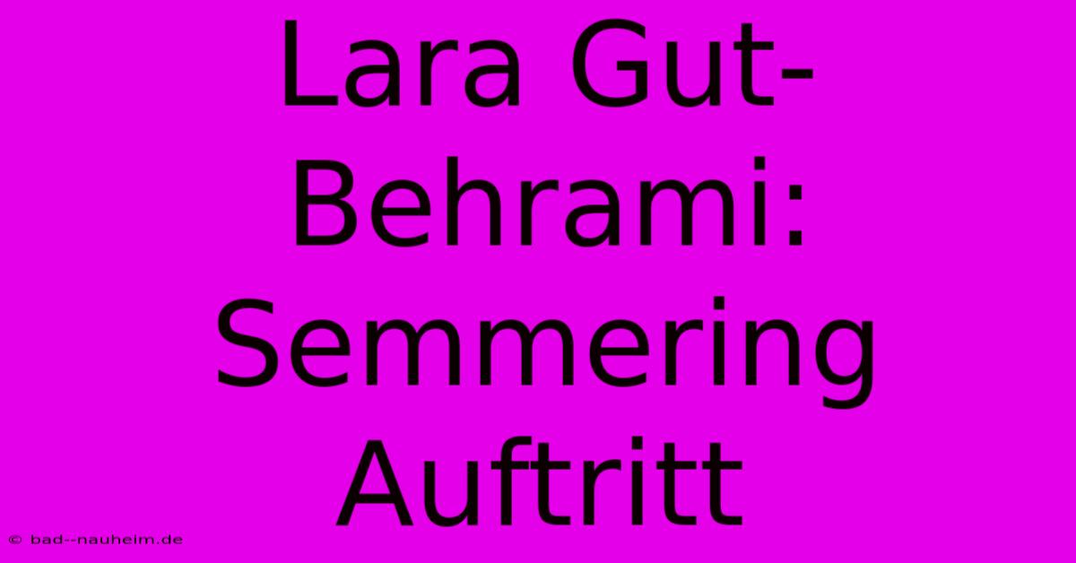 Lara Gut-Behrami: Semmering Auftritt