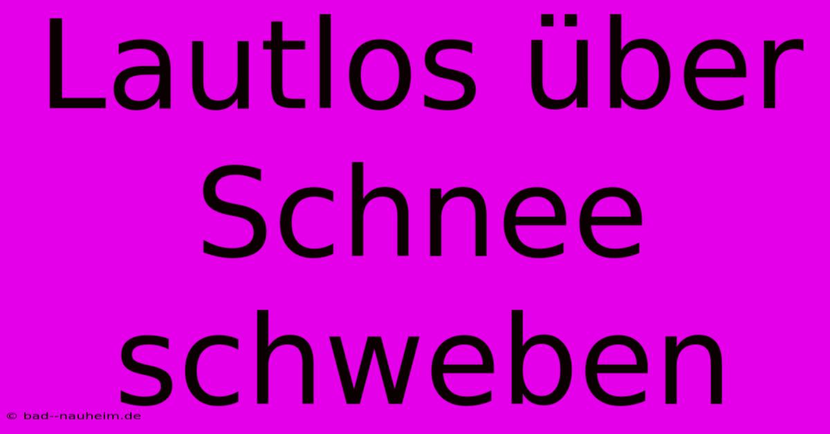 Lautlos Über Schnee Schweben