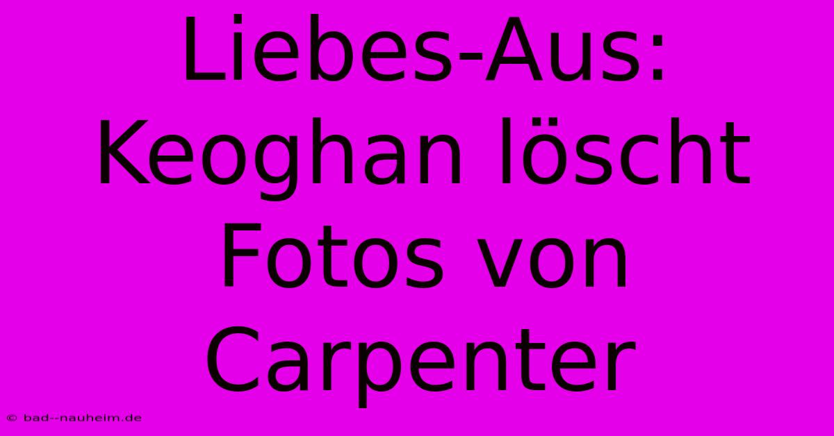 Liebes-Aus: Keoghan Löscht Fotos Von Carpenter