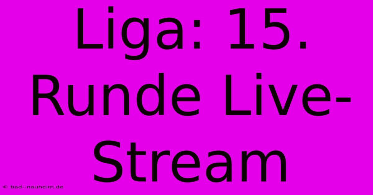 Liga: 15. Runde Live-Stream