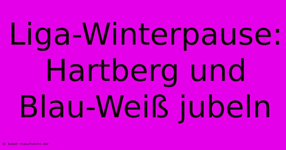 Liga-Winterpause: Hartberg Und Blau-Weiß Jubeln