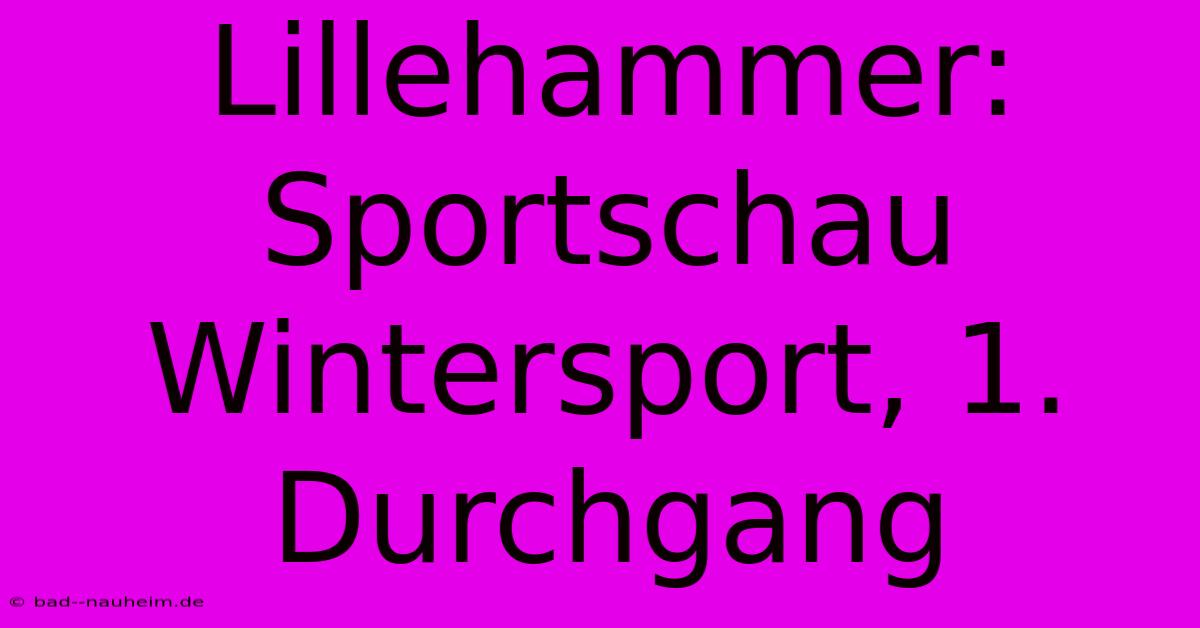 Lillehammer: Sportschau Wintersport, 1. Durchgang