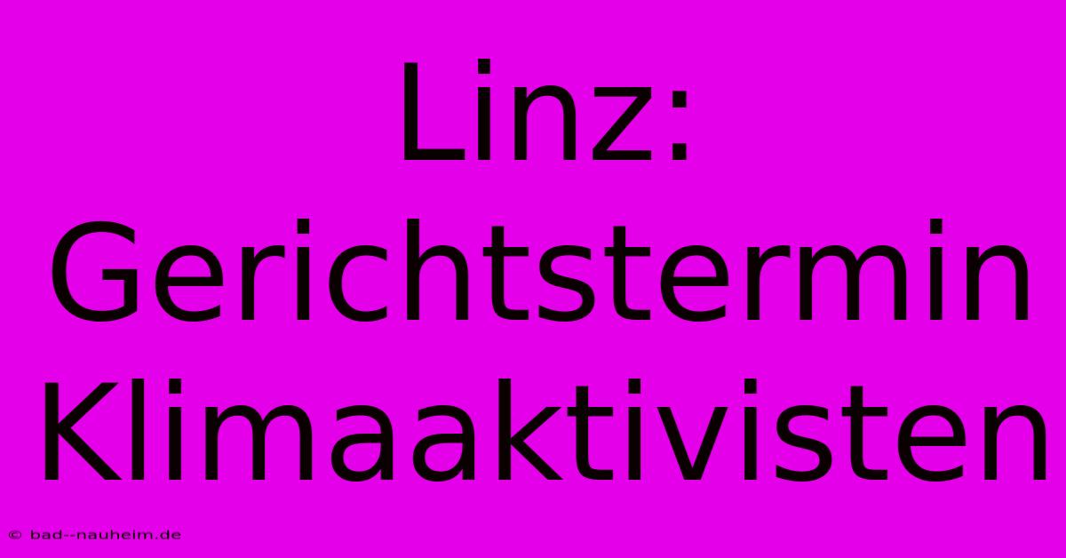 Linz: Gerichtstermin Klimaaktivisten