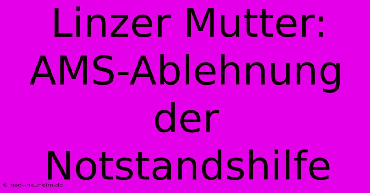 Linzer Mutter: AMS-Ablehnung Der Notstandshilfe