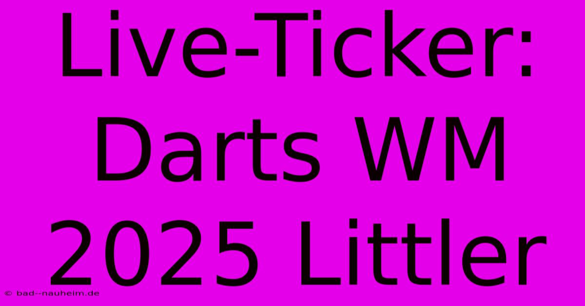 Live-Ticker: Darts WM 2025 Littler