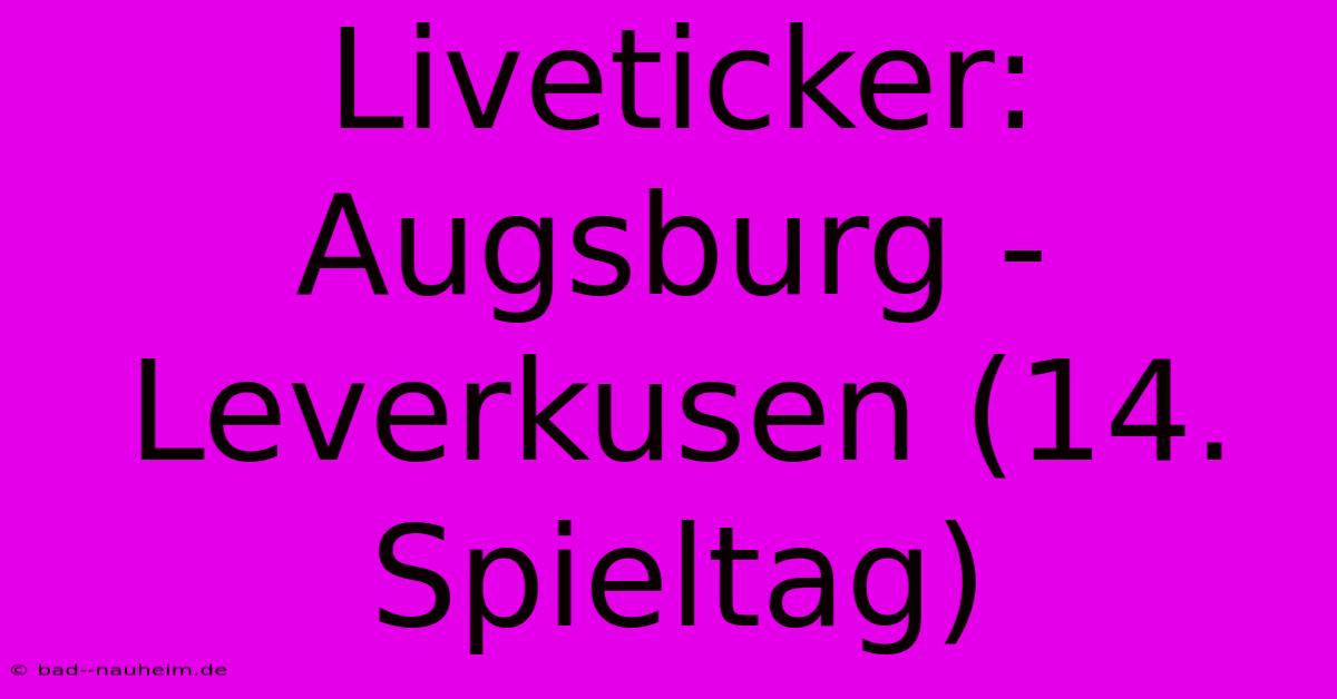 Liveticker: Augsburg - Leverkusen (14. Spieltag)