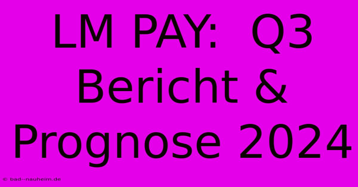 LM PAY:  Q3 Bericht & Prognose 2024