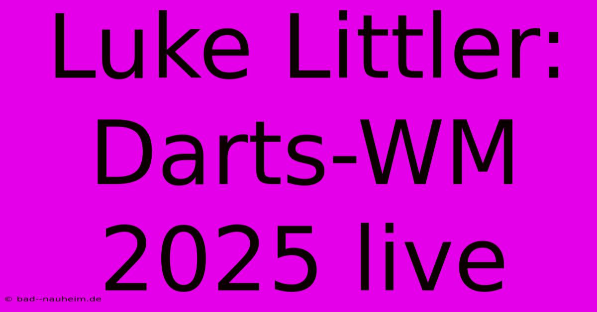 Luke Littler: Darts-WM 2025 Live