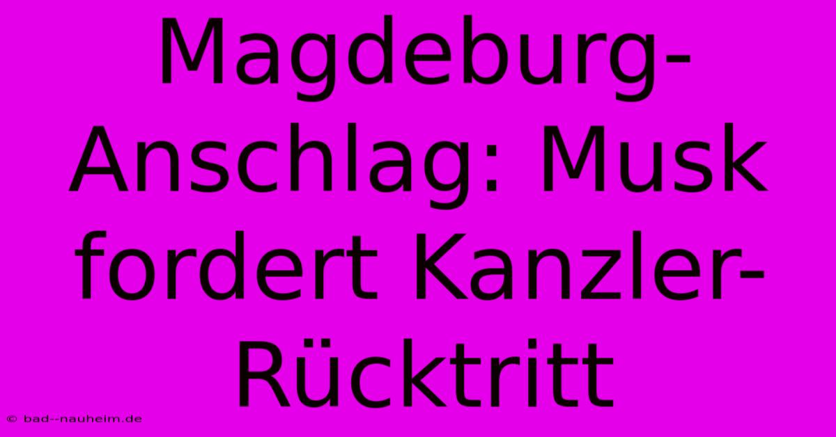 Magdeburg-Anschlag: Musk Fordert Kanzler-Rücktritt