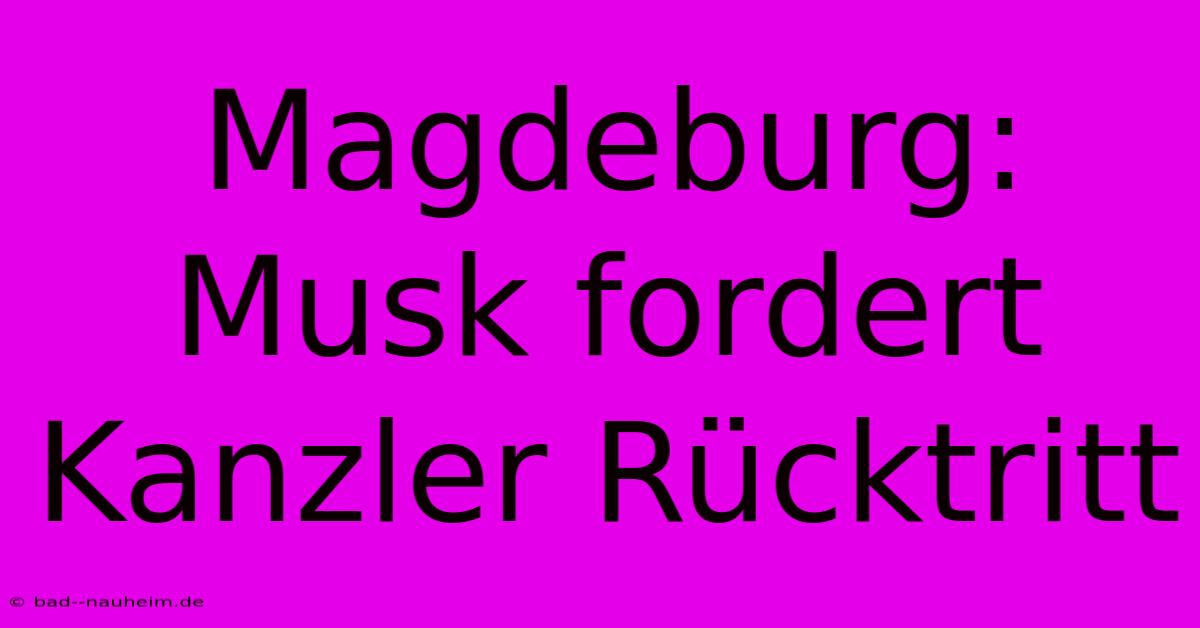 Magdeburg: Musk Fordert Kanzler Rücktritt