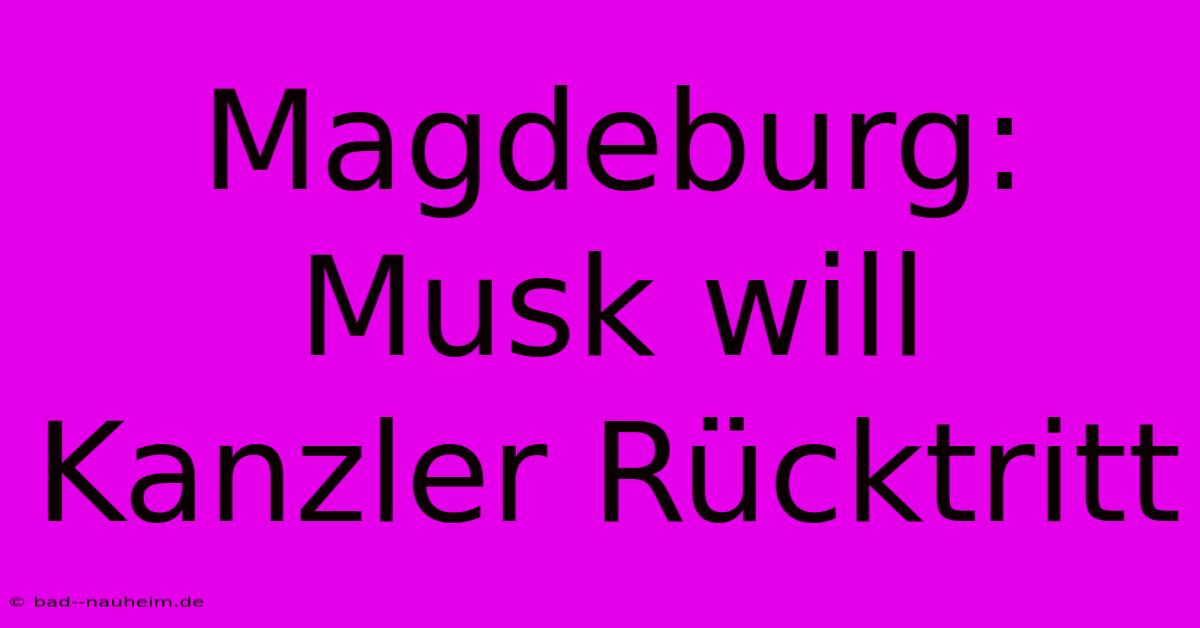 Magdeburg: Musk Will Kanzler Rücktritt