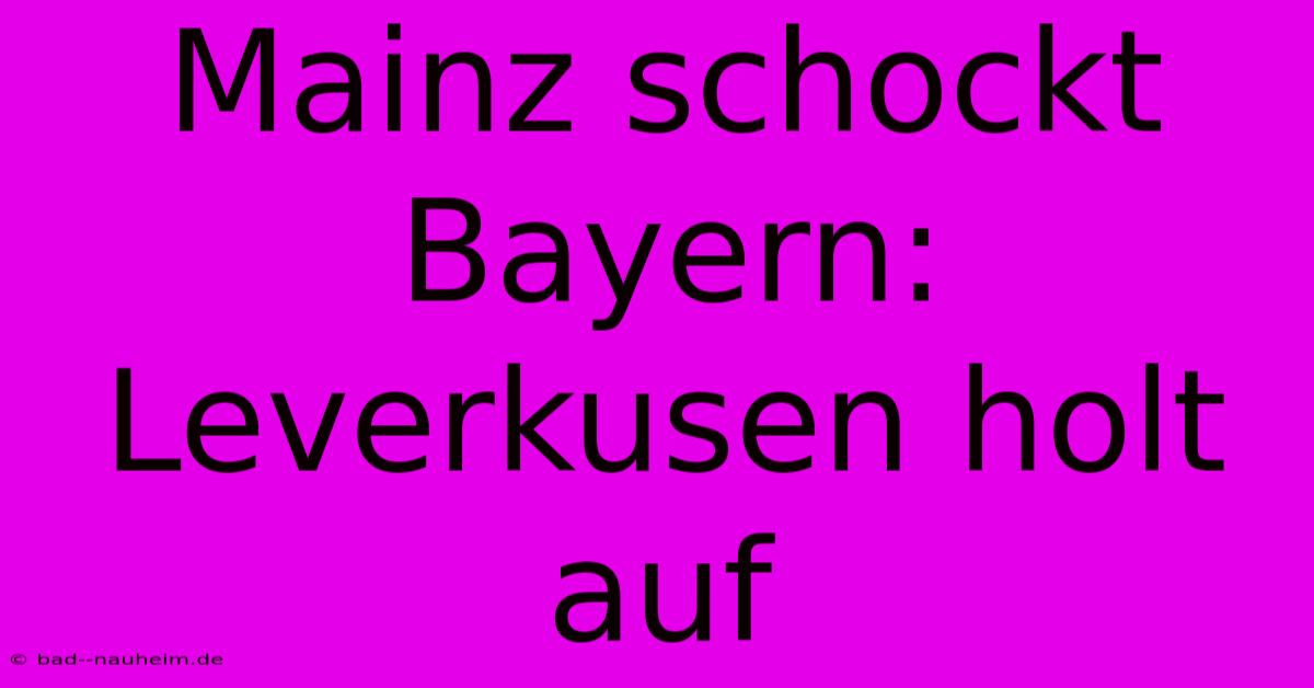 Mainz Schockt Bayern: Leverkusen Holt Auf