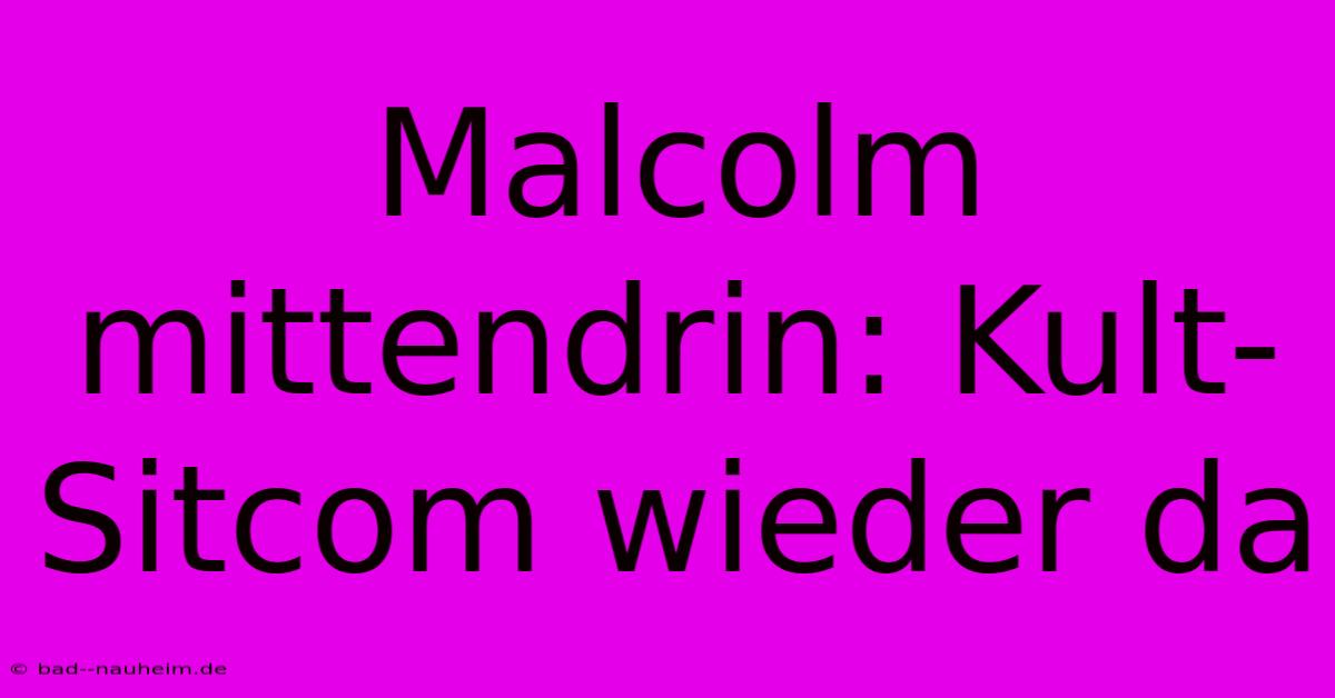 Malcolm Mittendrin: Kult-Sitcom Wieder Da