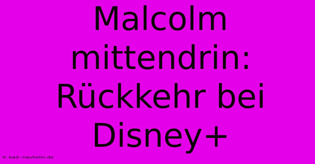 Malcolm Mittendrin: Rückkehr Bei Disney+