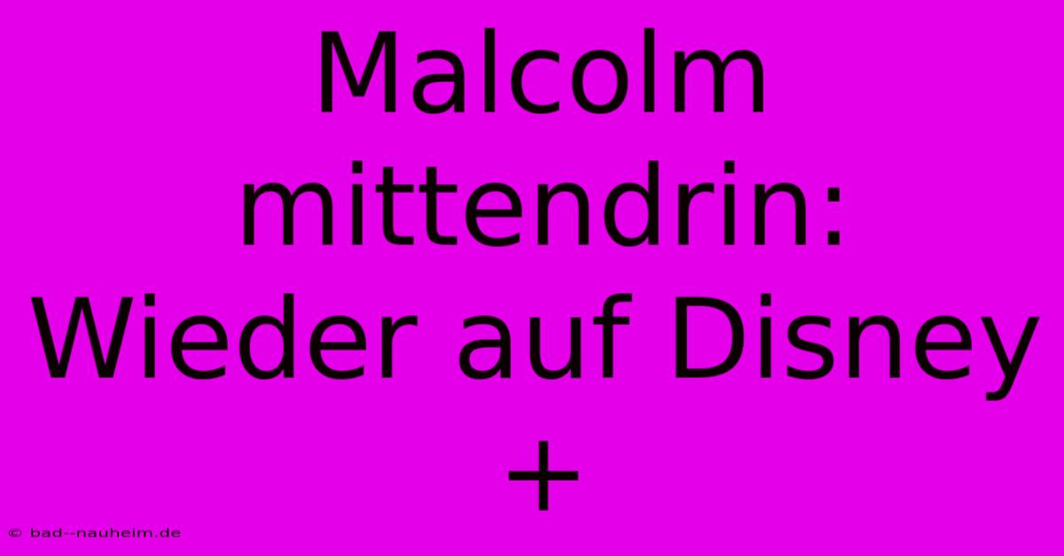 Malcolm Mittendrin: Wieder Auf Disney+