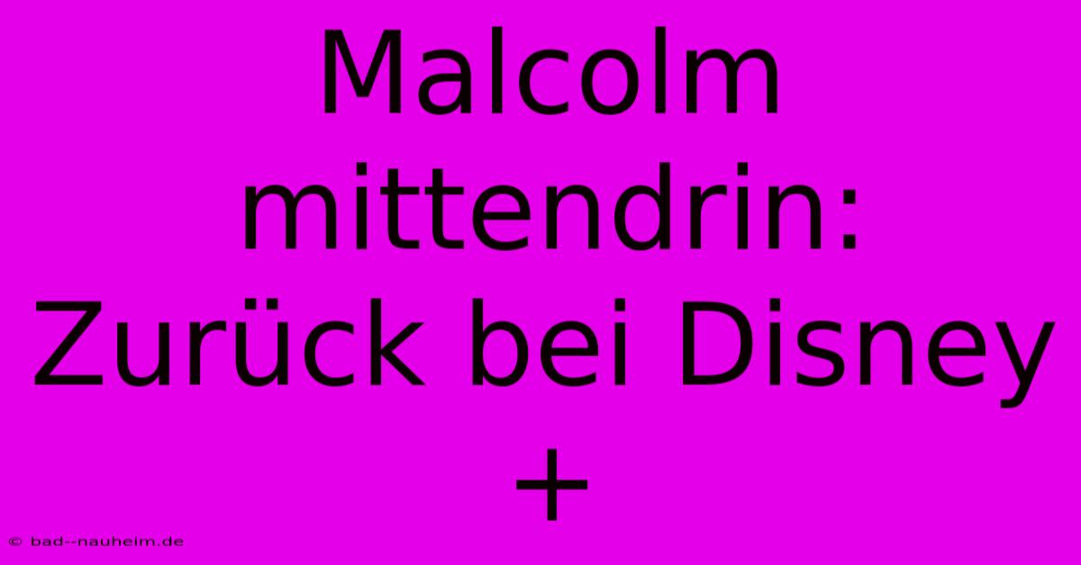 Malcolm Mittendrin: Zurück Bei Disney+