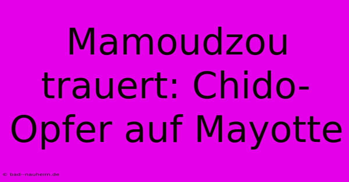 Mamoudzou Trauert: Chido-Opfer Auf Mayotte