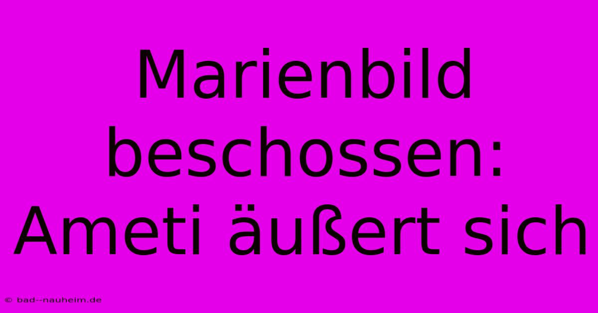 Marienbild Beschossen: Ameti Äußert Sich