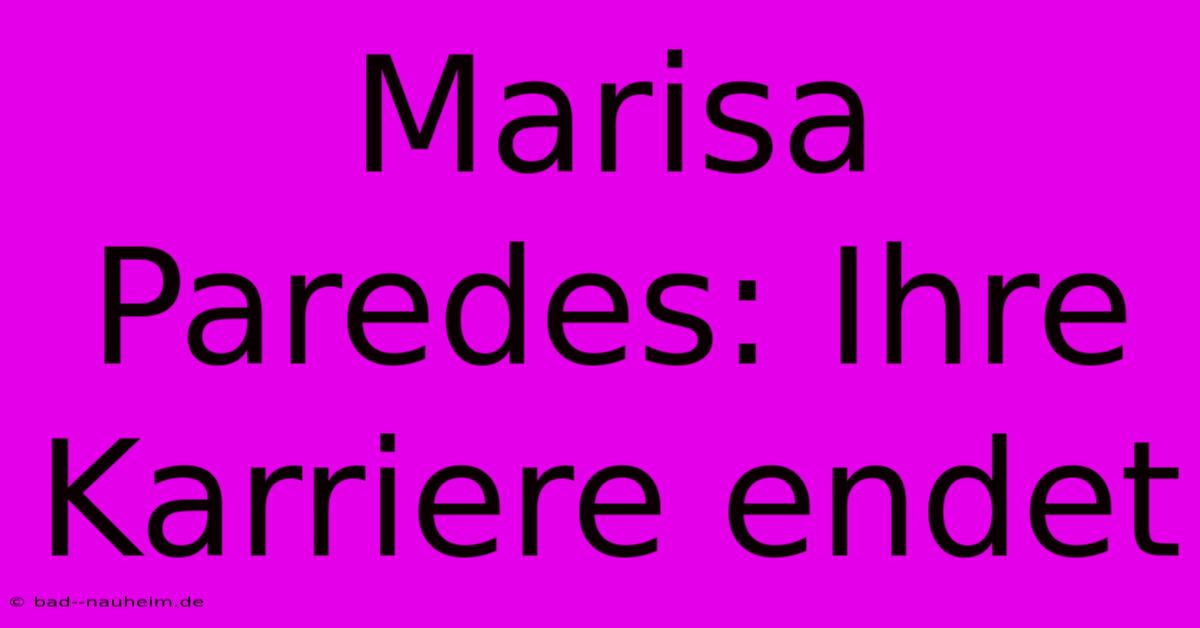 Marisa Paredes: Ihre Karriere Endet