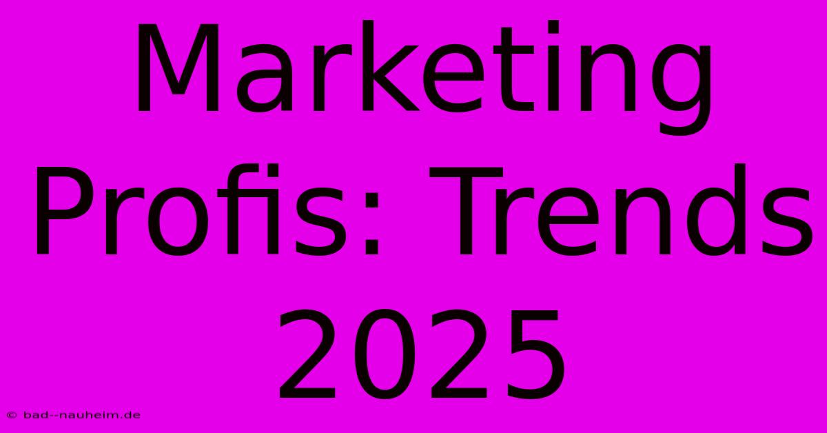 Marketing Profis: Trends 2025