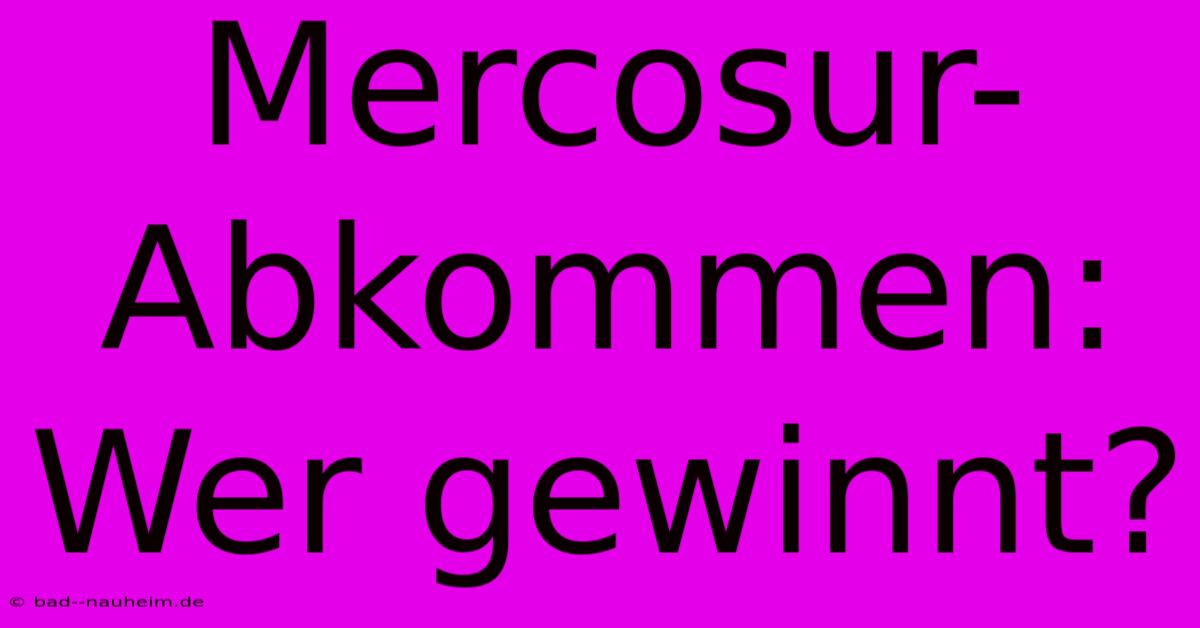 Mercosur-Abkommen: Wer Gewinnt?