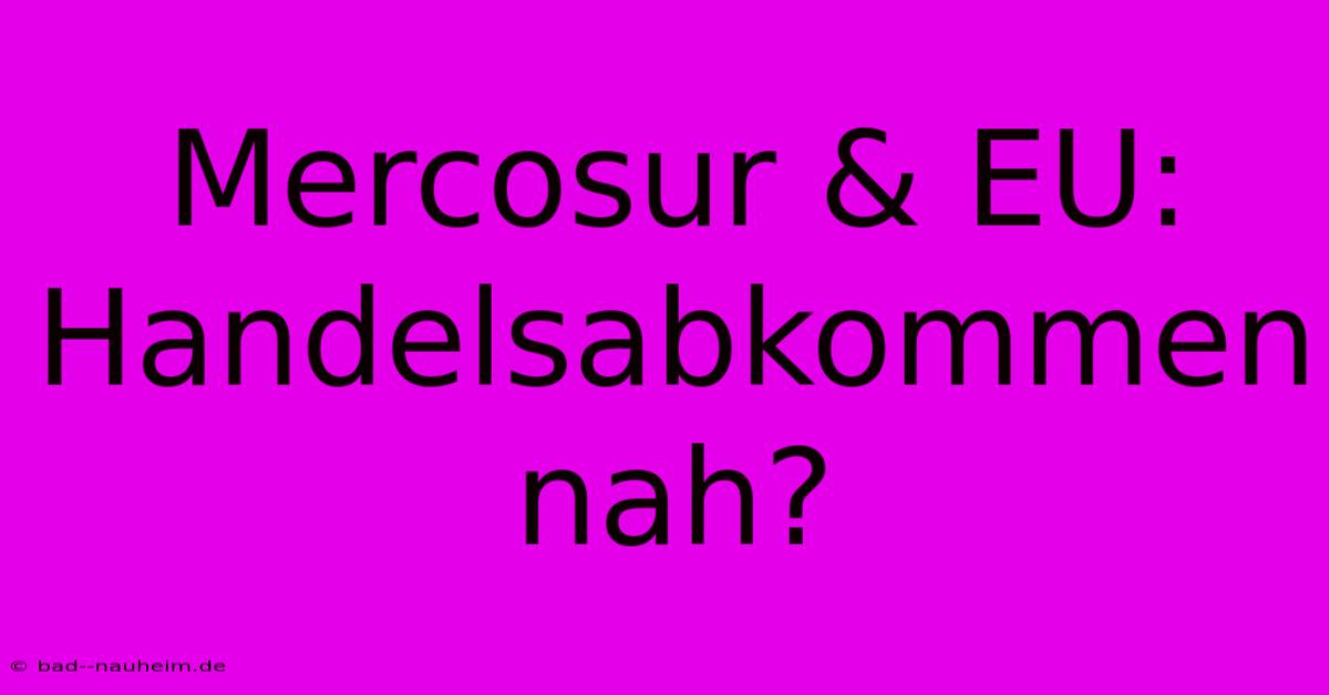 Mercosur & EU: Handelsabkommen Nah?