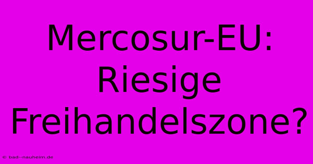 Mercosur-EU: Riesige Freihandelszone?