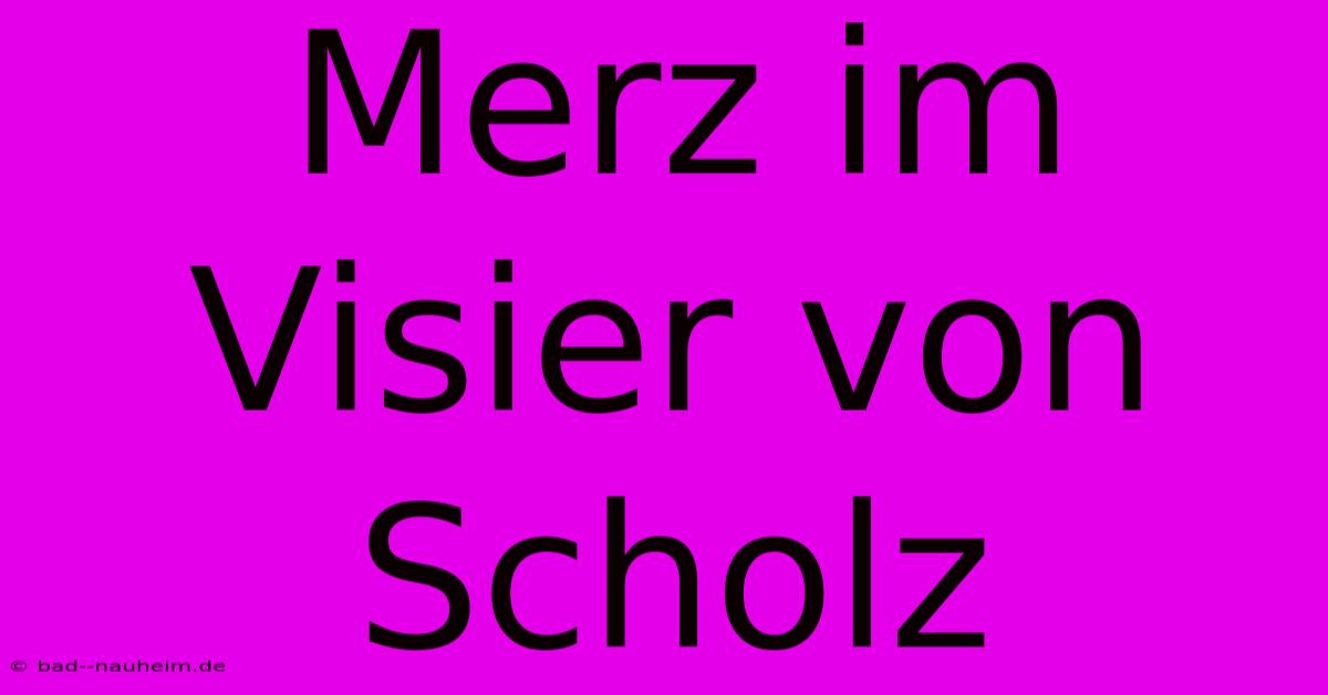 Merz Im Visier Von Scholz