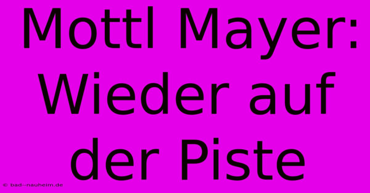 Mottl Mayer: Wieder Auf Der Piste