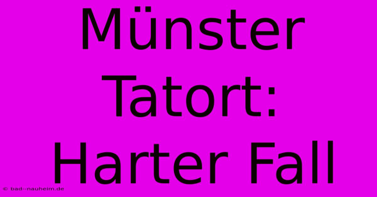 Münster Tatort:  Harter Fall