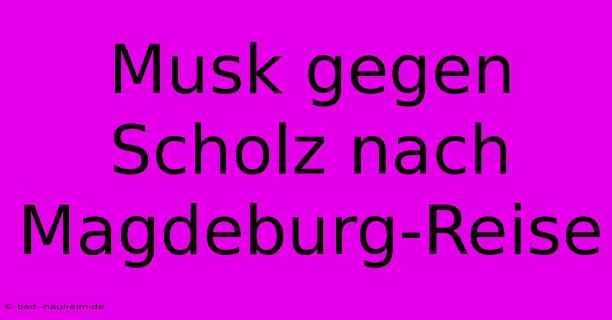 Musk Gegen Scholz Nach Magdeburg-Reise