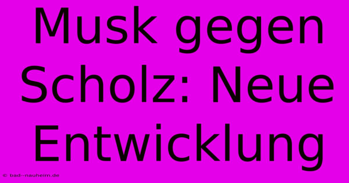 Musk Gegen Scholz: Neue Entwicklung