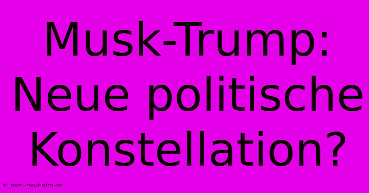 Musk-Trump: Neue Politische Konstellation?