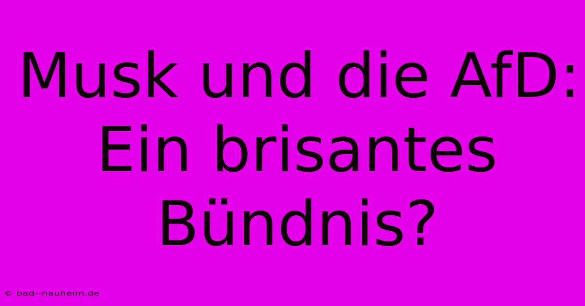 Musk Und Die AfD: Ein Brisantes Bündnis?