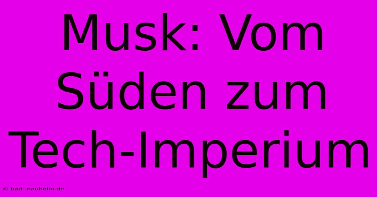 Musk: Vom Süden Zum Tech-Imperium