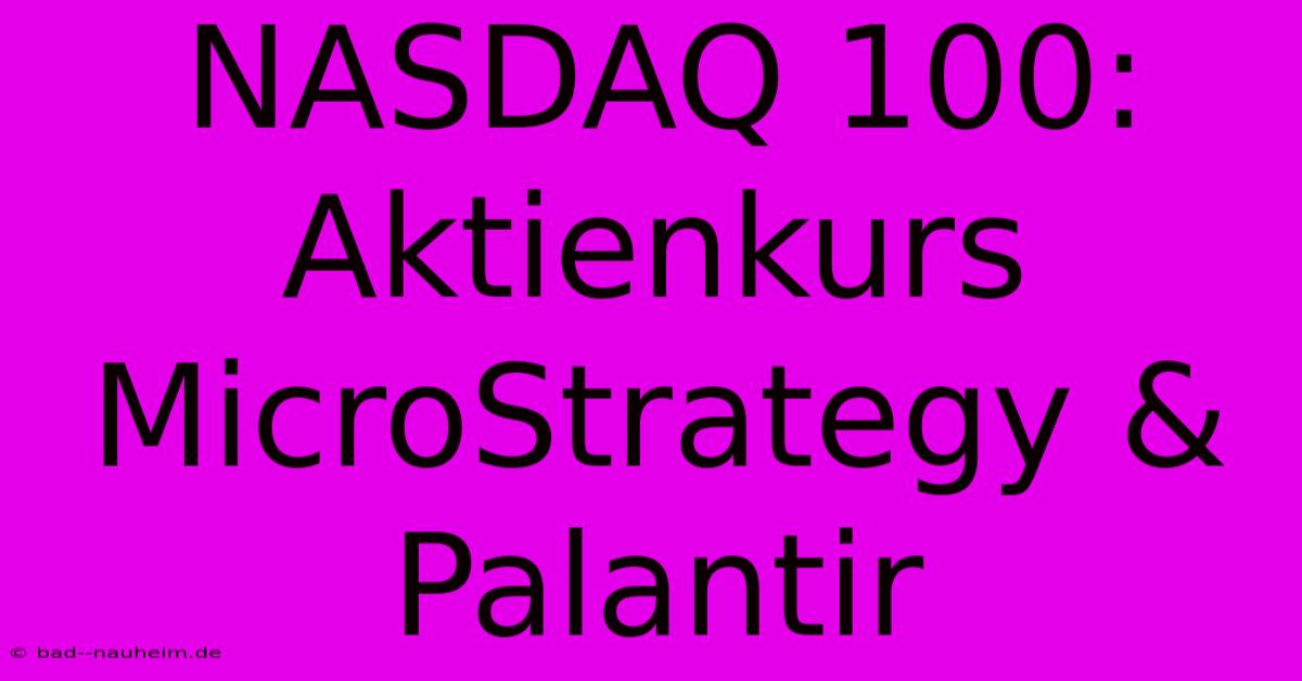 NASDAQ 100:  Aktienkurs MicroStrategy & Palantir