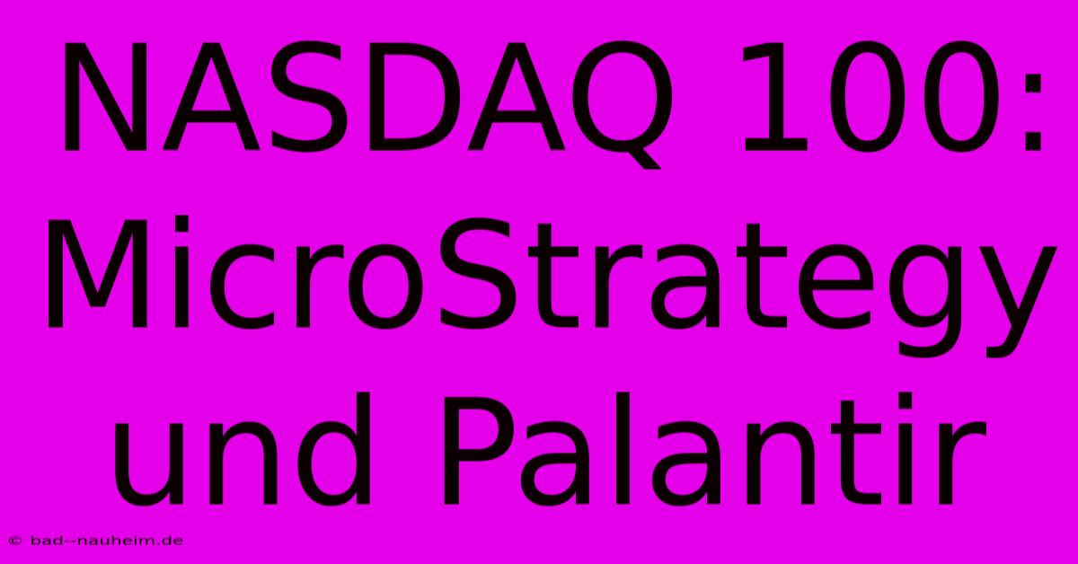 NASDAQ 100: MicroStrategy Und Palantir