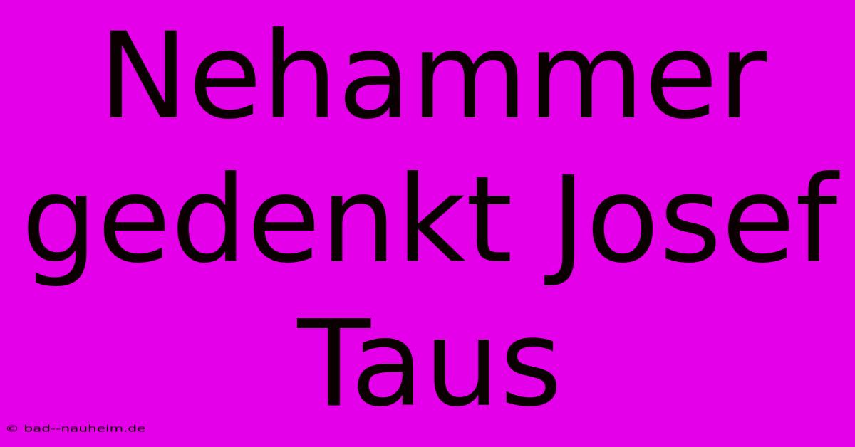 Nehammer Gedenkt Josef Taus