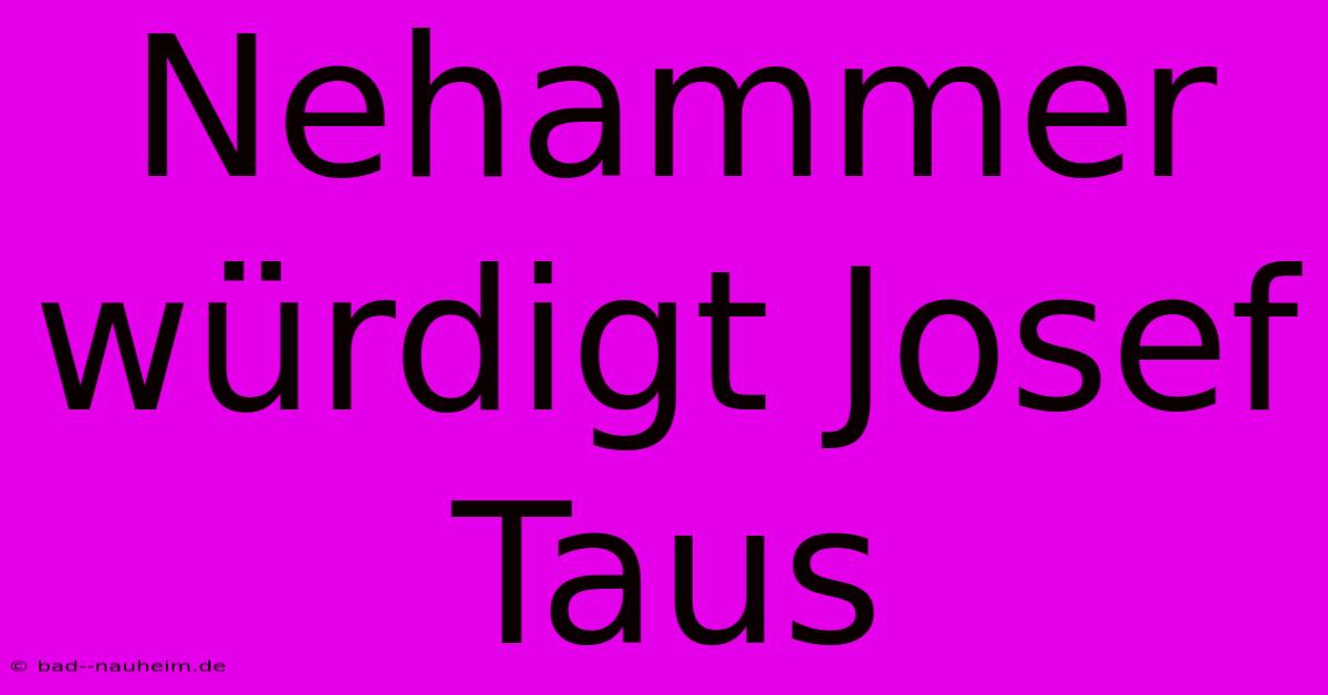 Nehammer Würdigt Josef Taus